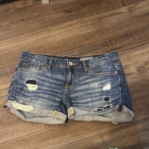 Aeropostale Ripped Blue Jean Shorts